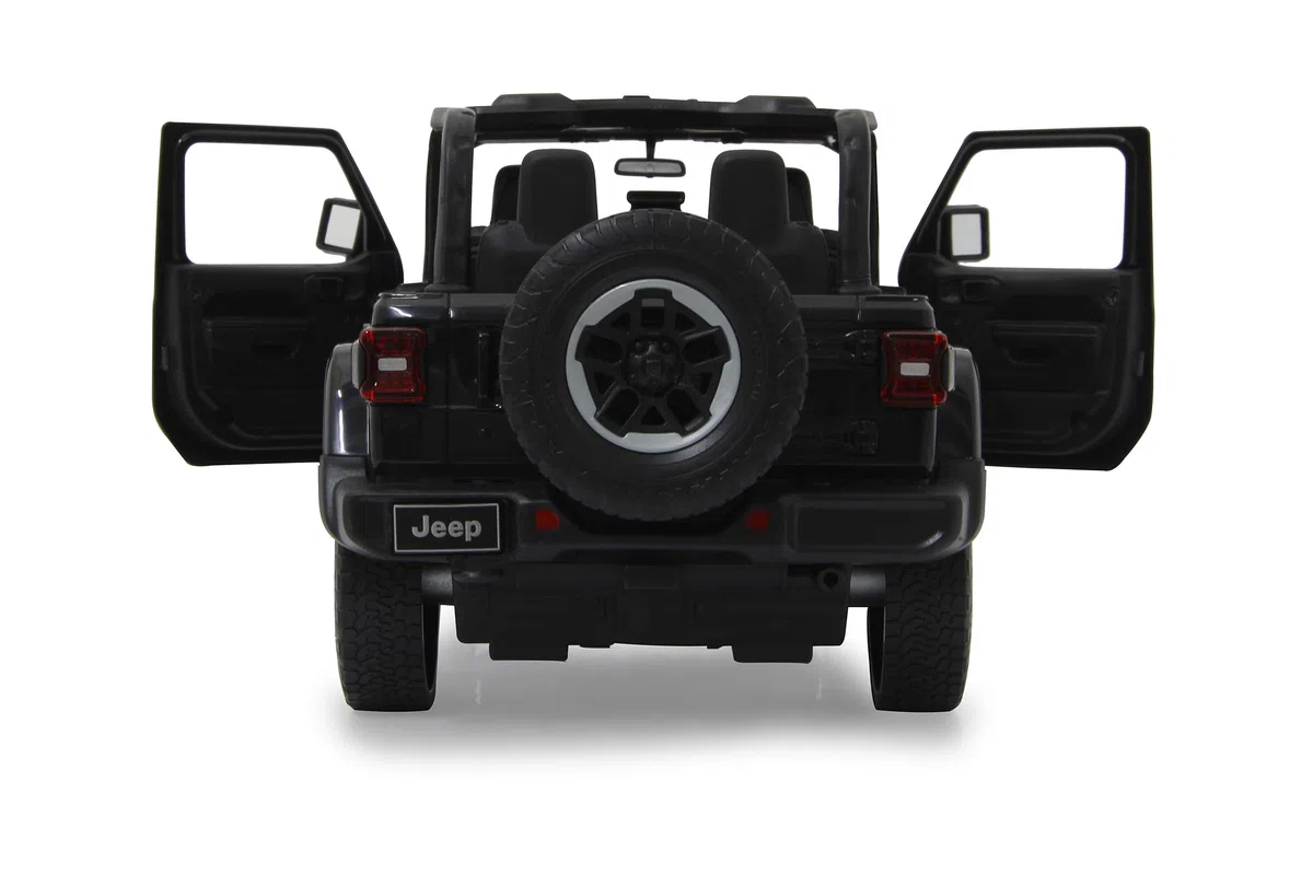 JAMARA 405180 – Jeep Wrangler JL 1:14 Porte Manuelle 2,4 GHz – sous Licence Officielle, jusqu'à 1 Heure de Conduite, Environ 11 km/h, détails Parfaitement recréés, intérieur détaillé, lumière LED,