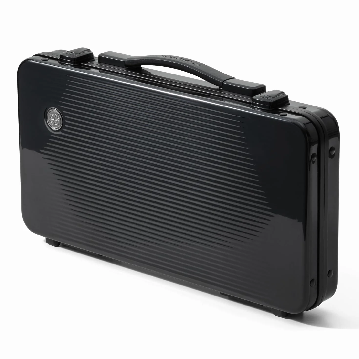 SLOWPLAY Mallette Godel pour jetons 39/40 mm, Coque PC Robuste | Durabilité renforcée; support intérieur; logements précis; doublure PU; grande poignée; finition miroir; noir intégral