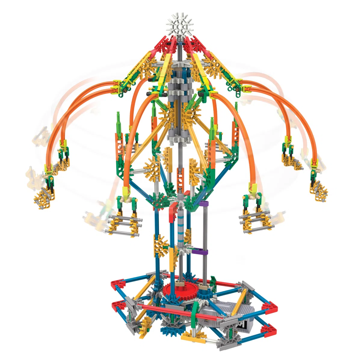 Kit de construction Swing Ride, K'NEX Education, Basic Fun, 77077, jouets éducatifs pour enfants, kit d'apprentissage STEM de 486 pièces, jouets de construction pour garçons et filles à partir de 8+