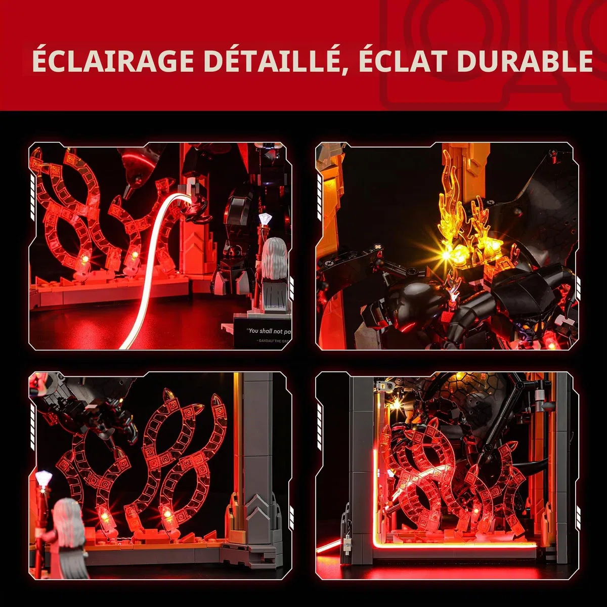 BRIKSMAX Kit d'éclairage 2.0 pour Lego-Balrog Book Nook – Éclairage LED innovant compatible avec Lego Marvel 10367 – Modèle non inclus