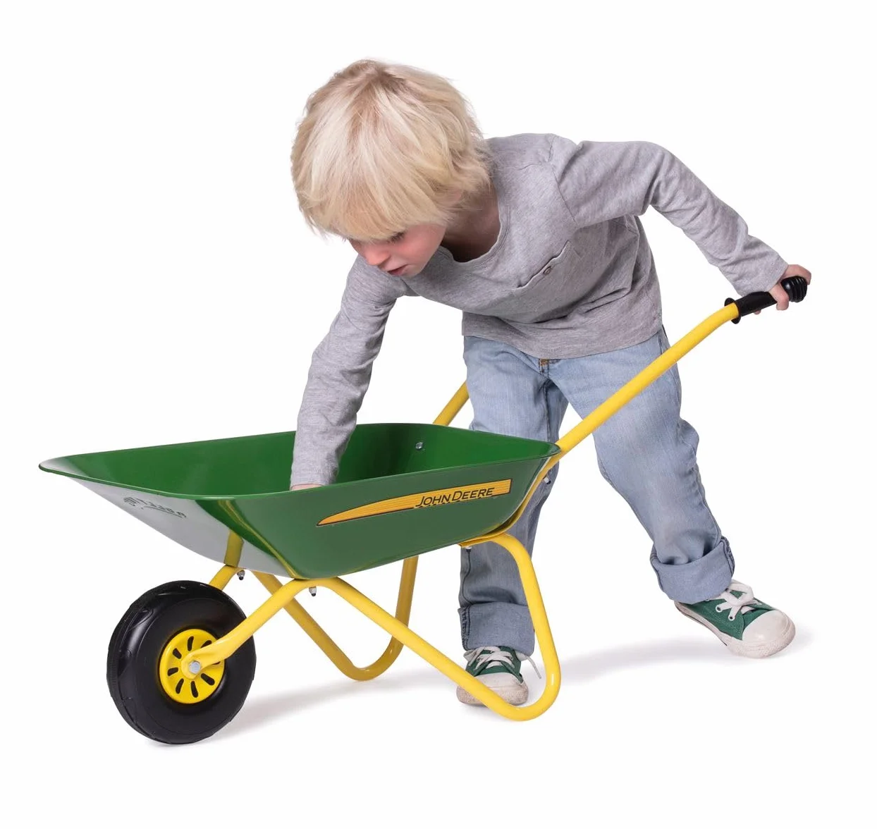 Rolly Toys John Deere 271986 Brouette pour Enfant (brouette, Bol en métal, poignées en Plastique, Enfants à partir de 2,5 Ans) Vert
