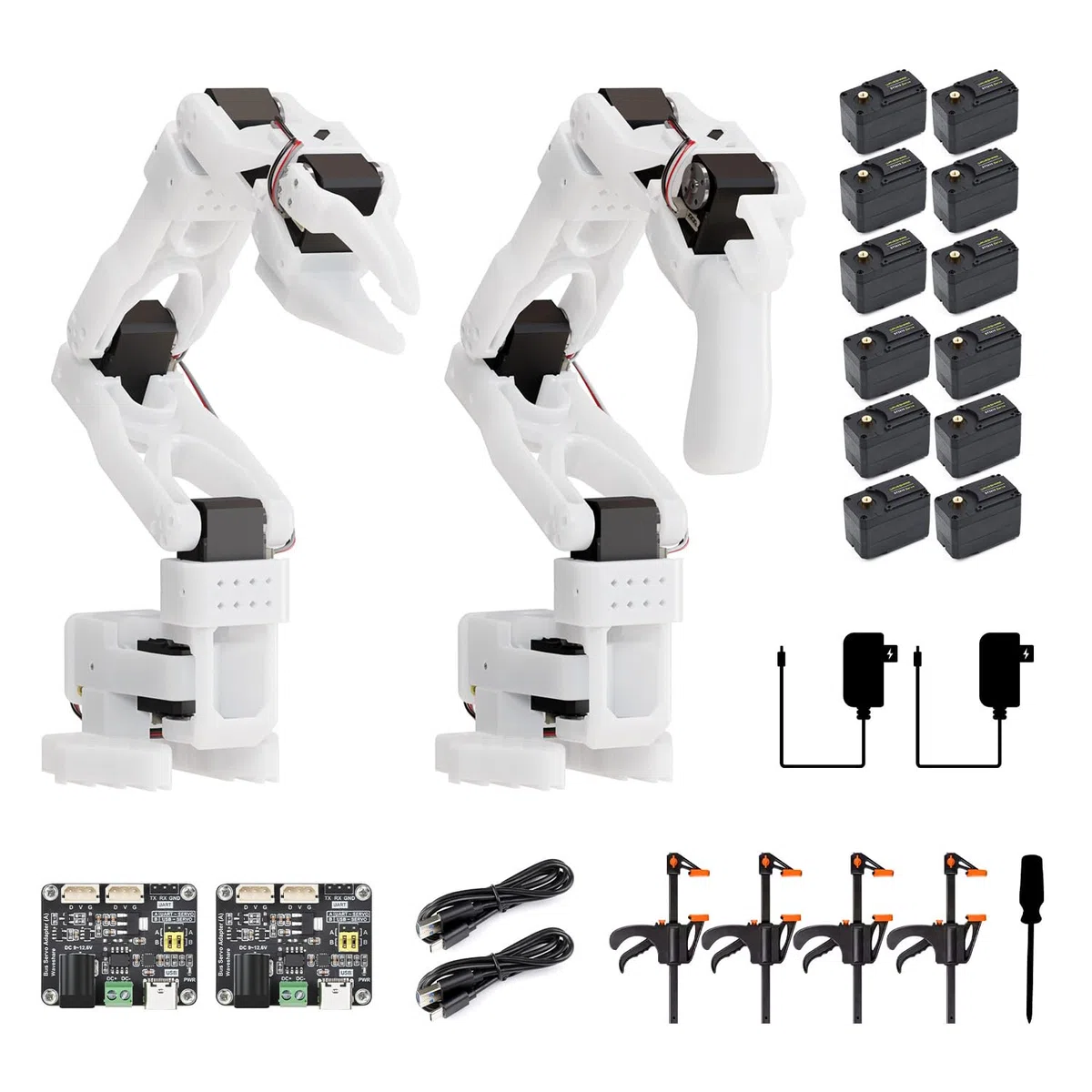 Waveshare SO-ARM101, Open-Source 6-Axis Robotic Arm, Native Support for Hugging Face LeRobot, High-Torque Bus Servo, Photosensitive Resin 3D-Printed Parts, 3DP Parts Kit (SE)