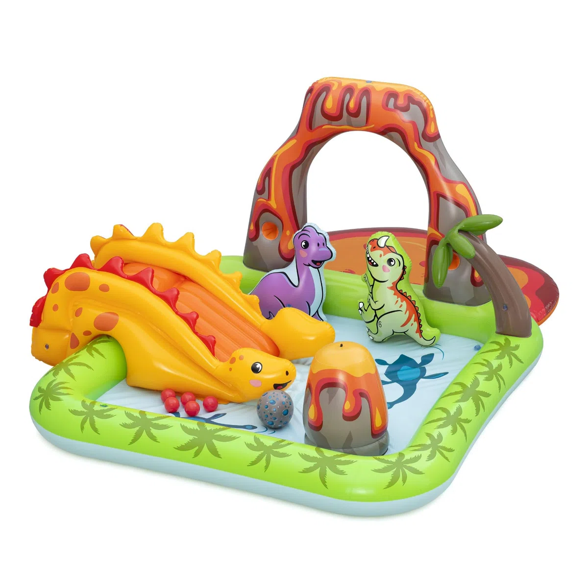 Bestway Aire de Jeux Aquatiques et pataugeoire Gonflable Volcano Springs pour Enfants 2,62 m x 1,88 m x 1,02 m