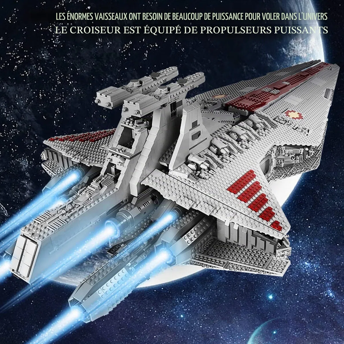 QLJBFU Modèle Super Star Destroyer, Jouet de Construction de croiseur d'attaque de la Classe Venator, 6685+ pièces à Collectionner, modèle de Jouet à Construire pour Cadeaux, Construire et Jouer Un