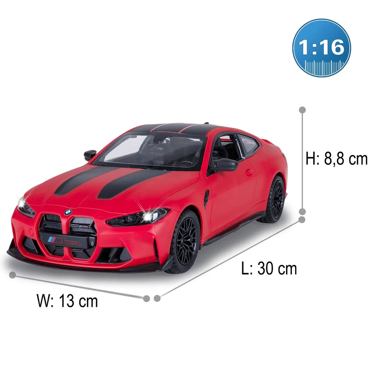 JAMARA Voiture de Course télécommandée BMW M4 CSL 402270 - Échelle 1:16 - Rouge - 2,4 GHz - pour Enfants à partir de 6 Ans - Idée Cadeau