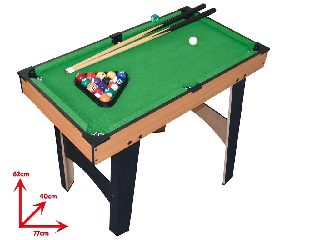 Teorema 63770 Table de Billard en Bois pour Enfants avec Boules et Accessoires