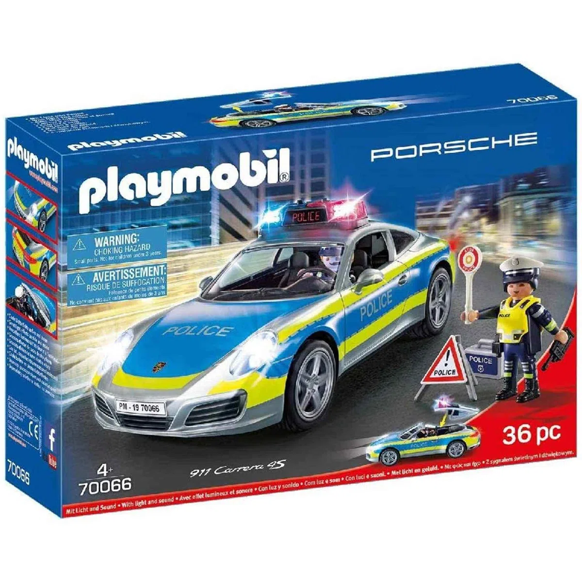 Playmobil 70066 Porsche 911 Carrera 4S Police - Porsche - avec Deux Personnages et la Voiture Iconique - #PlaymoPourLesGrands - Voiture de Collection - Dès 4 Ans