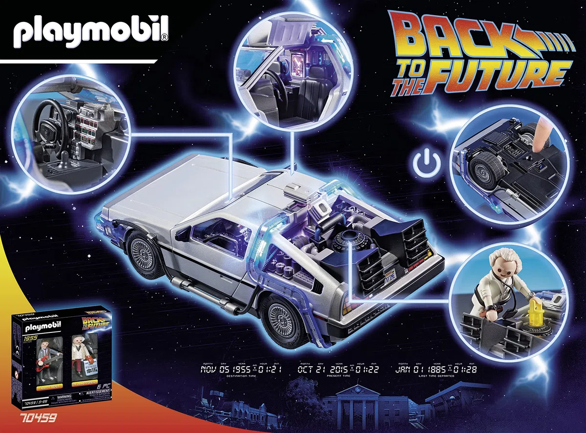 Playmobil 70317 Back to The Future Delorean - avec Les Personnages : Marty McFly et Doc Brown de la trilogie du Film culte des années 80 - Voiture de Collection pour Les Fans - Dès 5 Ans