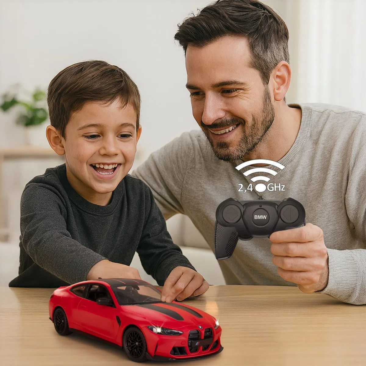 JAMARA Voiture de Course télécommandée BMW M4 CSL 402270 - Échelle 1:16 - Rouge - 2,4 GHz - pour Enfants à partir de 6 Ans - Idée Cadeau