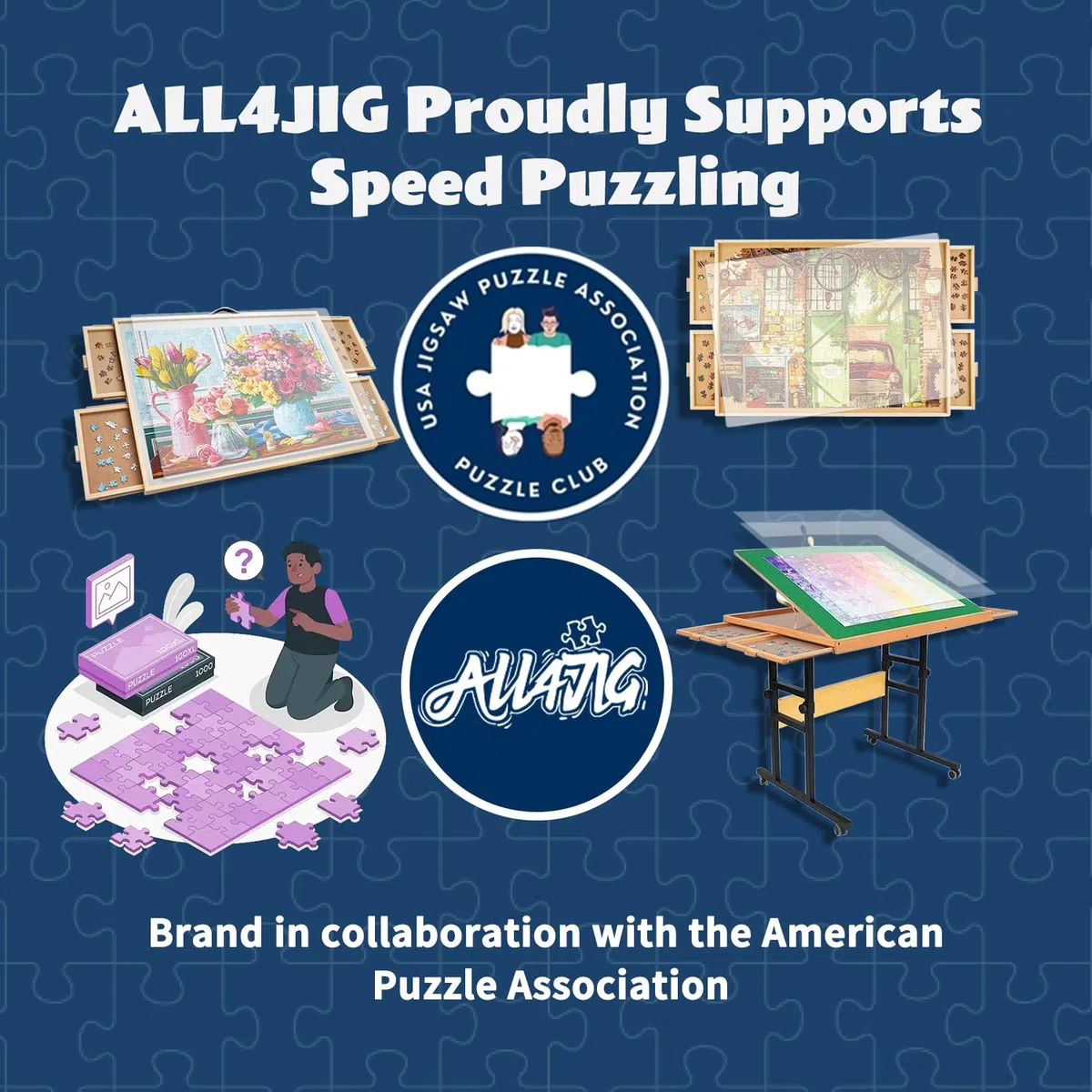 ALL4JIG Classeur de puzzle 26 x 30,3 pouces, dossier de rangement peu encombrant pour collection de puzzles de 500 à 1000 pièces, capacité pour 20 puzzles, poches de