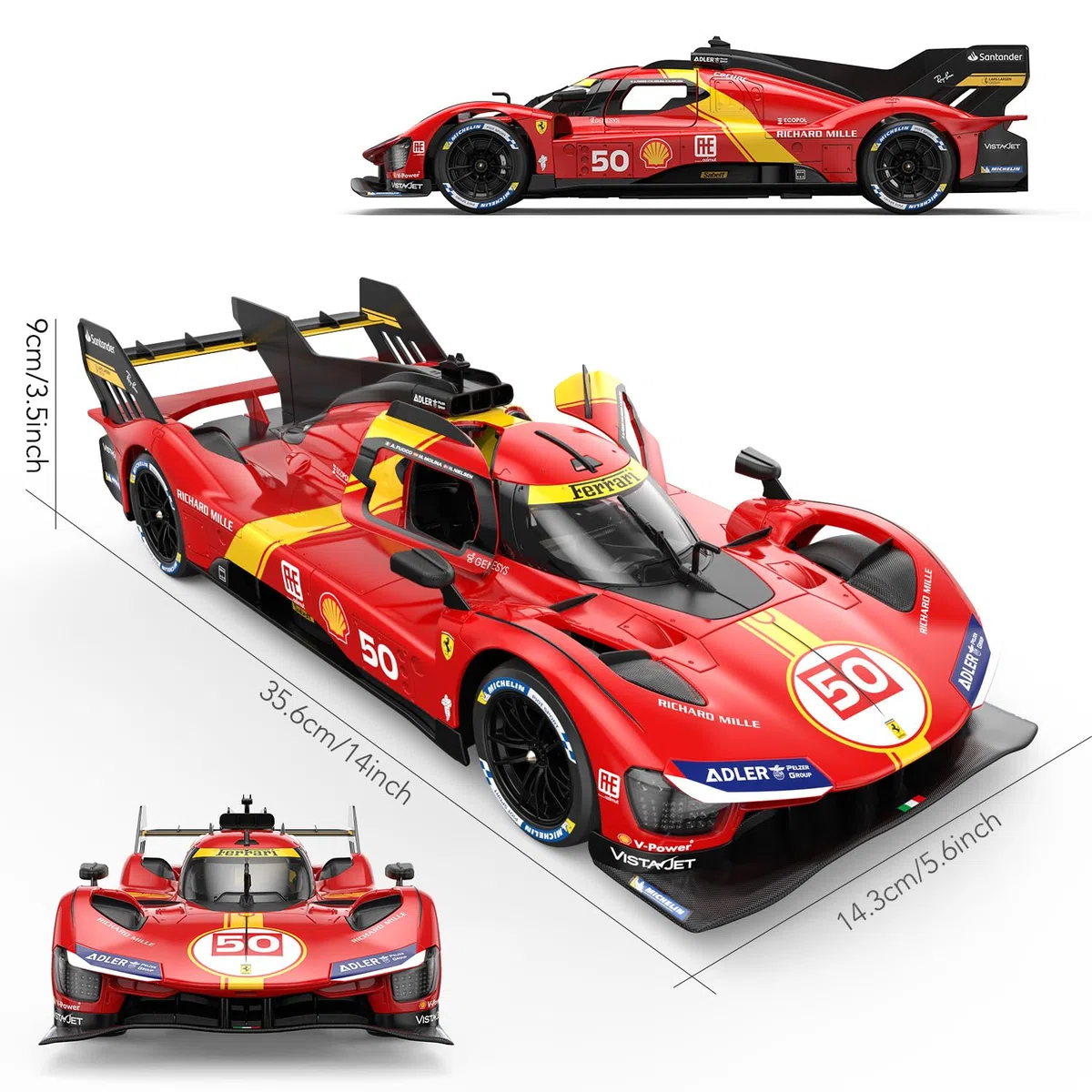 RASTAR RC Cars 1/14 Ferrari 499P Le Mans Hypercar Voiture de sport télécommandée, voiture jouet Ferrari pour enfants, 2,4 G