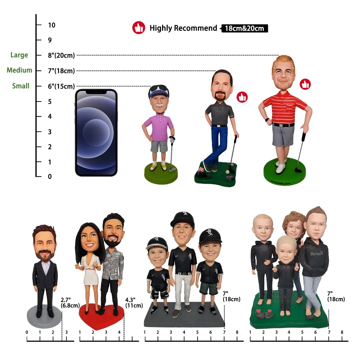 Figurine de bobbleheads personnalisée, Poupée personnalisée, Dame de Bureau en Jupe Grise, Figurine de bobblehead Faite Main, Sculpture personnalisée