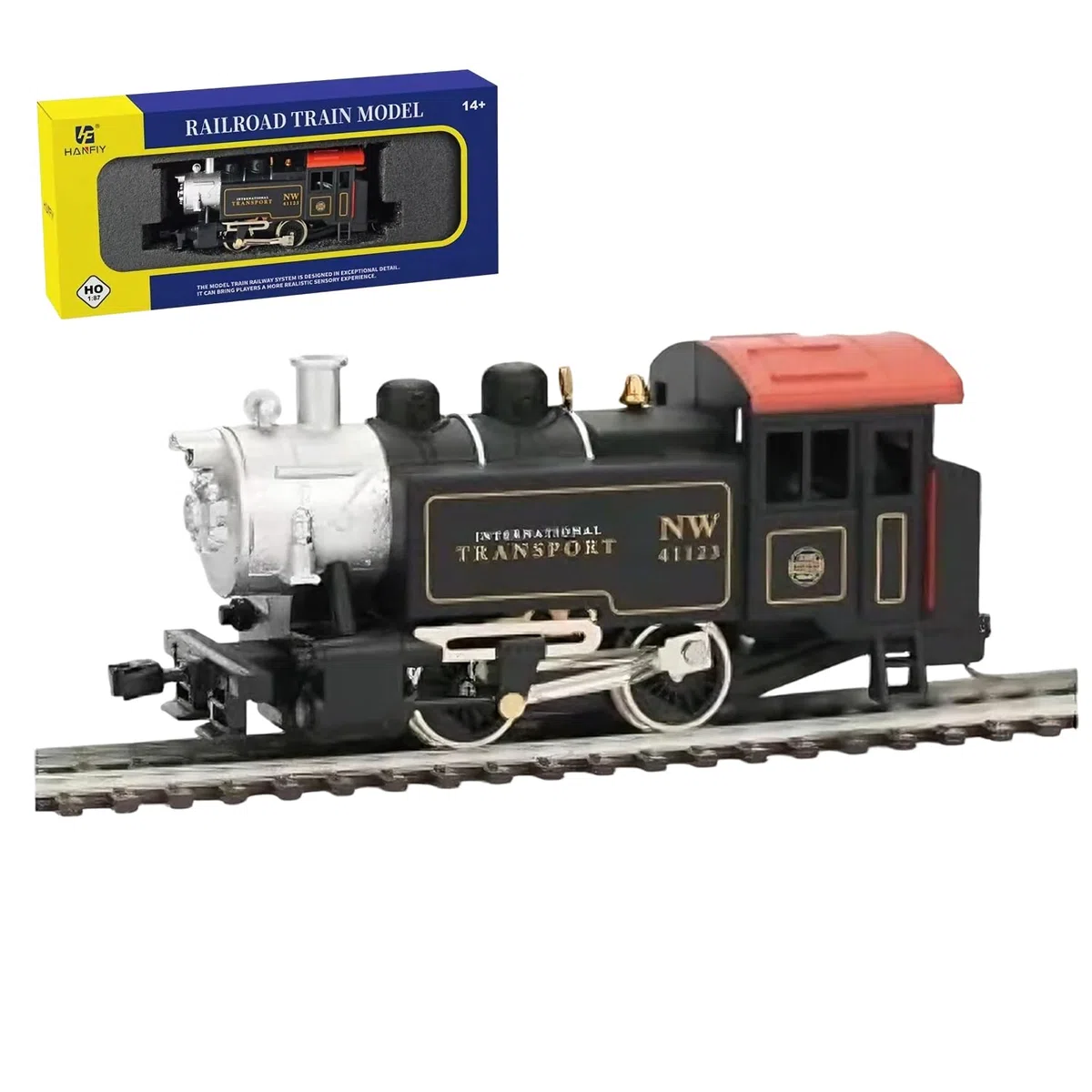 Ho Locomotive de Train à échelle, Locomotive à Moteur 1:87 Compatible avec Tous Les chemins de Fer Ho, Collection et Cadeau de Noël pour Les Amateurs de Train en Miniature (96100)