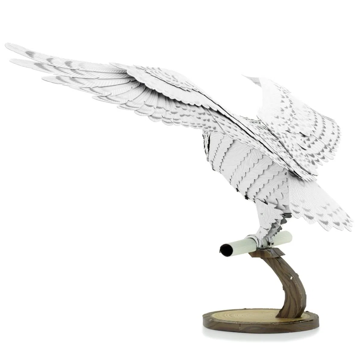 Metal Earth Fascinations PS2007 Kit de construction 3D en métal, motif de chouette dans la neige, Hedwig, découpé au laser, puzzle 3D, à monter soi-même, avec 2,5 cartes métalliques, à partir de 14