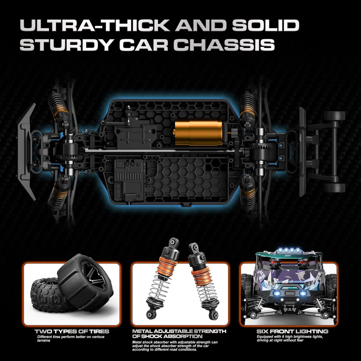 Voiture Télécommandée 1:14 RC Car 4x4 40 km/h pour Adultes et Enfants, Truck Tout Terrain avec 2 Batteries 1300mAh et 2 Jeux de Pneus, Voiture Radiocommandée Compacte Étanche | Camion télécommandé tout-terrain avec 2 batteries de 1300 mAh et 2 jeux de pne