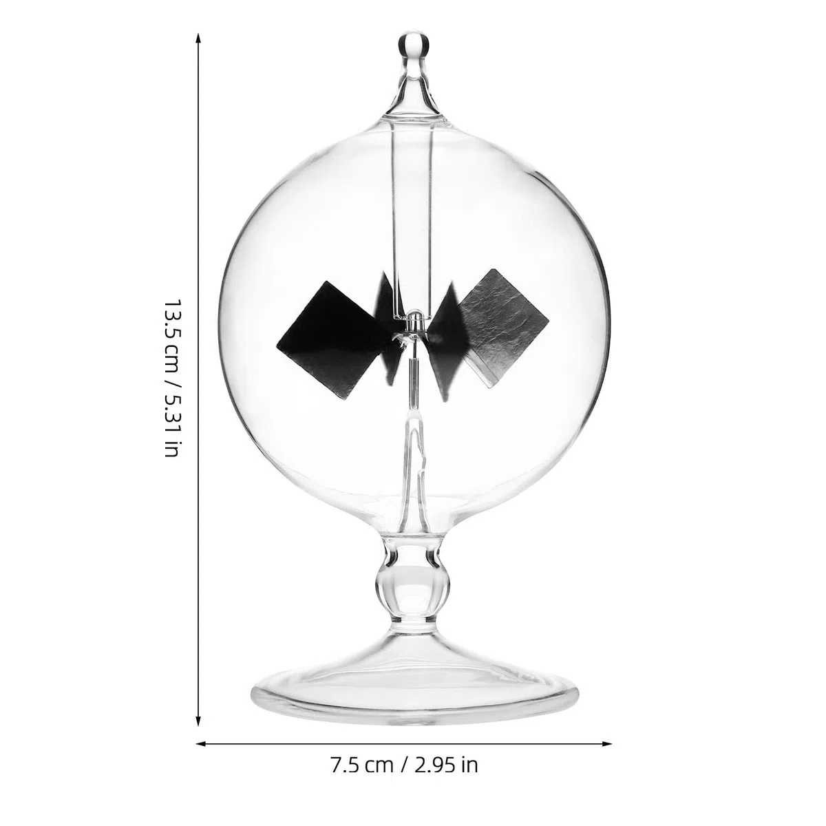 iplusmile Radiomètre Crookes Crystal Solaire Radiomètre Solaire Radiomètre Solaire Puissance Solaire Verre Moulin à Vent Spinning Vile Moulin à Vent de Verre pour La Décoration de Bureau à
