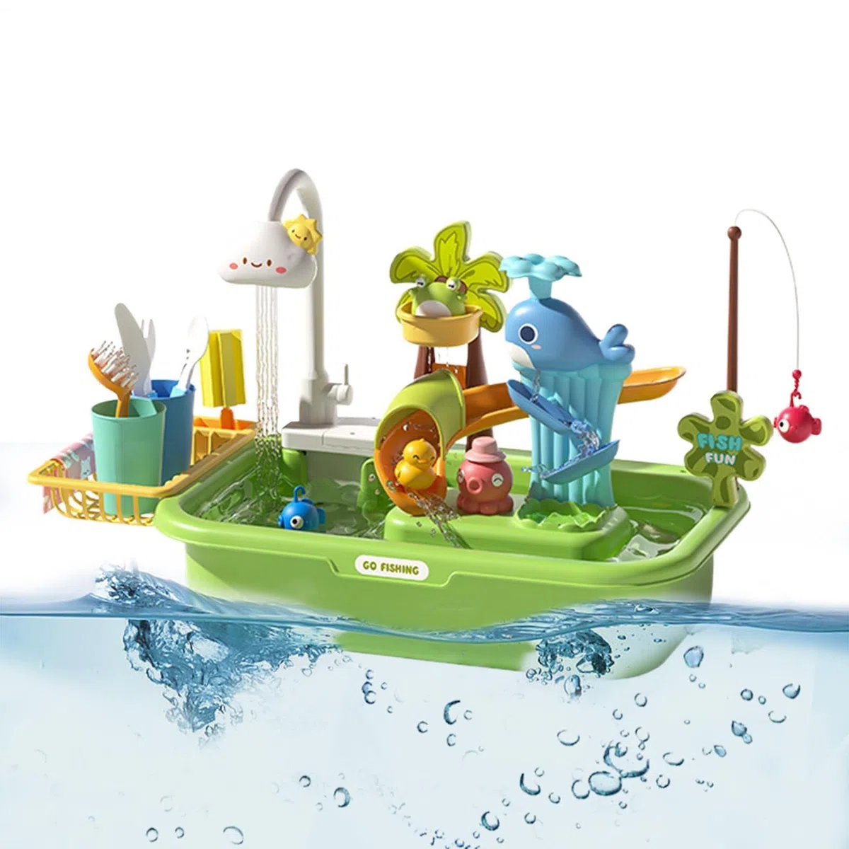Générique Table de Jeux d'eau Table de Sable et d'eau pour | Jouet Éducatif Interactif avec Pompe pour Plage Extérieur Développe Coordination Main-Œil Jardin Maison