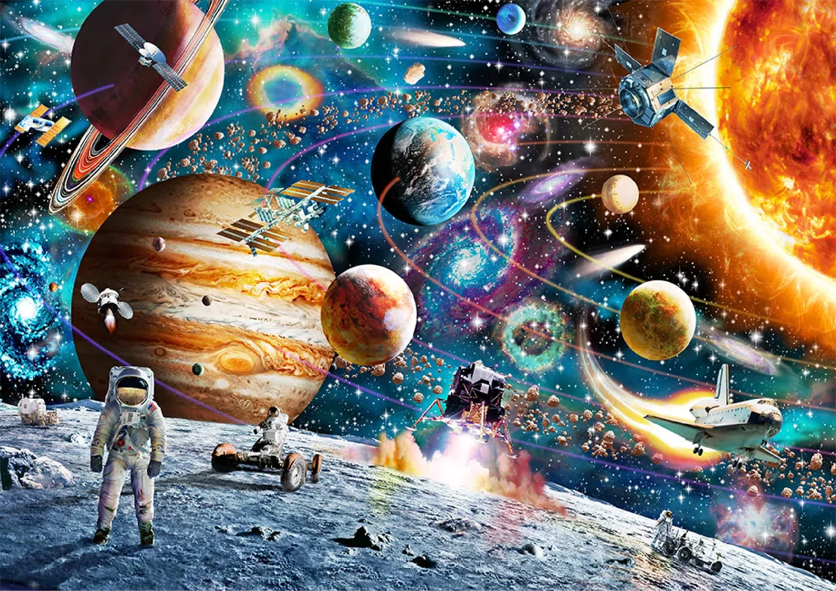 Wooden.City Puzzle en bois de 2000 pièces - Odyssée de l'espace - Unique et insolite avec des pièces formées Puzzle mosaïque défi pour enfants et adultes Cadeau d'anniversaire incroyable 801 x 532 mm
