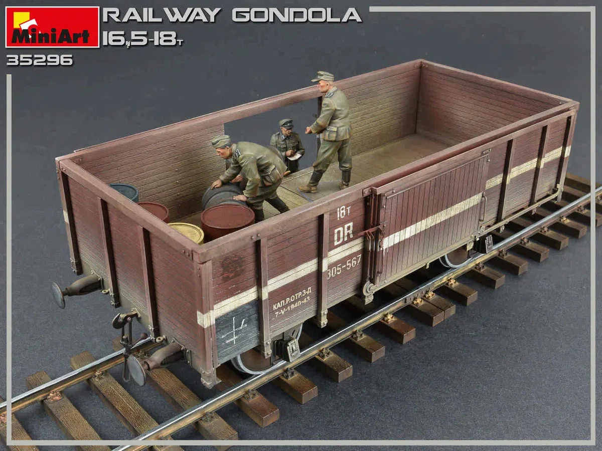 Mini Art 35296 1:35 Wagon de Chemin de Fer 16,5-18 to (5) – Réplique fidèle à l'original, modélisme, kit de Construction en Plastique, Bricolage, Loisirs, Collage, kit de modélisme, Assemblage, Non