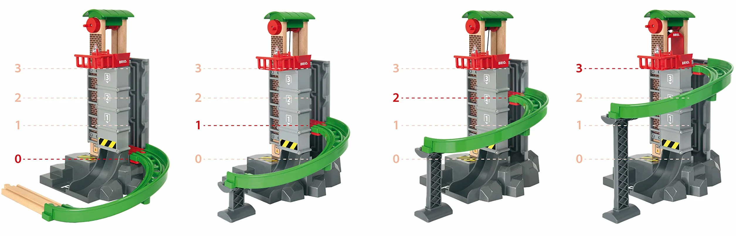 Brio World - 33887 - Grand Circuit Plateforme Multimodale - Coffret Complet de 32 pièces avec Ascenseur à véhicule - Circuit de Train en Bois - Jouet Mixte dès 3 Ans