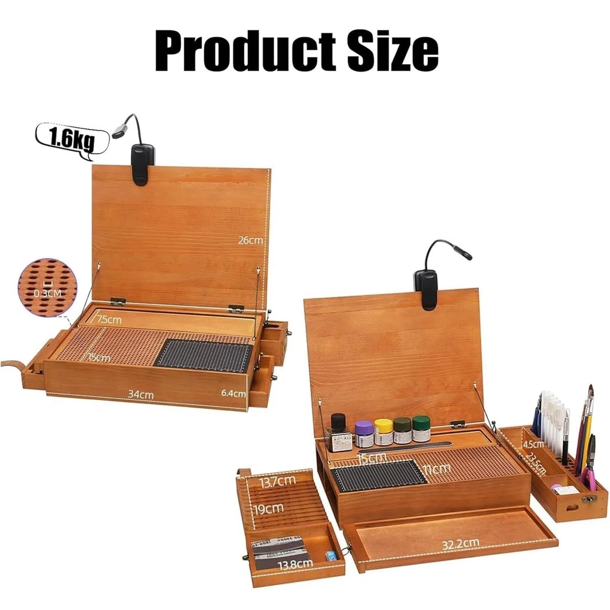 Station de travail pliable pour modélisme avec lumière et tiroir caché, organiseur de bricolage avec tapis de découpe pour atelier de loisirs créatifs