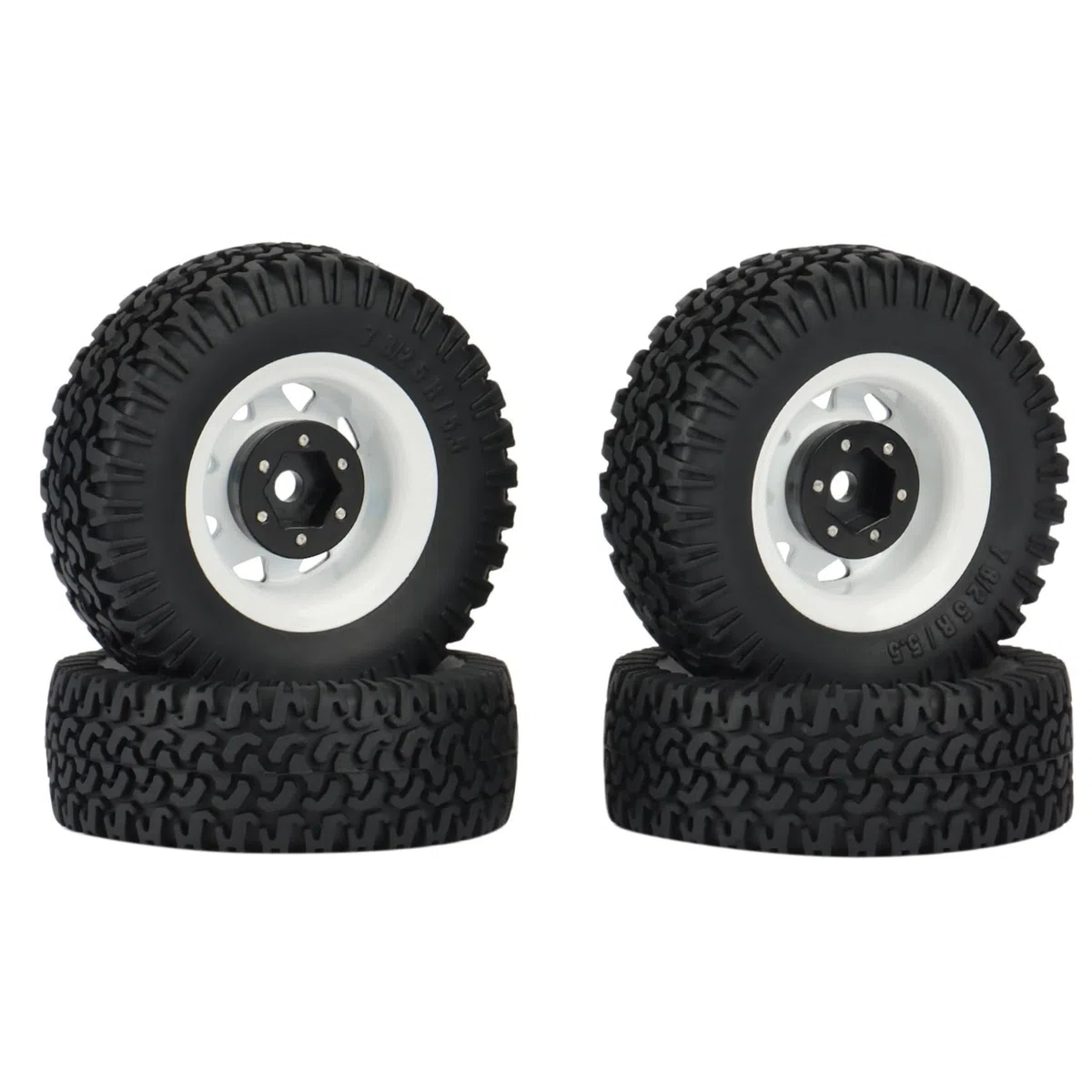 RC Pneus Jante Compatible avec Axial 90069 D90 TF2 pour Tamiya CC01 LC70 pour MST 1/10 RC Crawler Car Lot De 4 Pneus De Jante De Roue À pour Talon en Métal 1,55