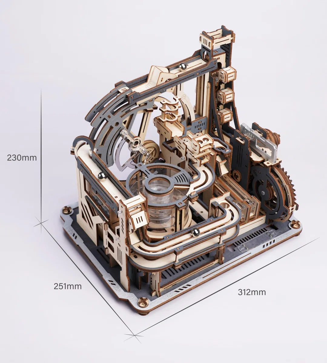 ROKR Circuits de Billes électrique Maquette en Bois a Construire Puzzle 3D Maquette Mécanique en Bois pour des Enfants, des Adolescents Spaceport