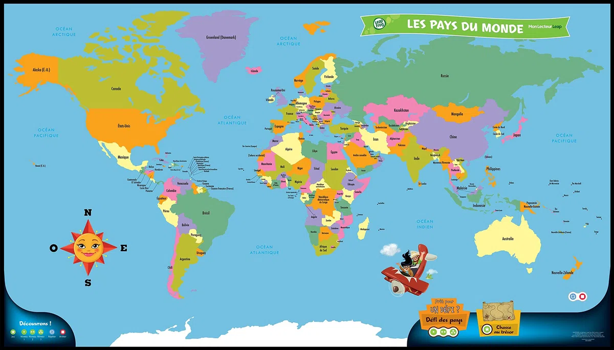 Leapfrog - 80885 - Jeu Educatif - Carte Mon Lecteur Leap/Tag - Mappemonde Interactive (stylo lecteur Tag non inclus)