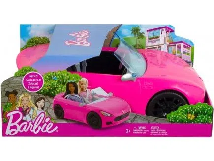 Voiture Cabriolet Rose pour Barbie (Poupee Non Incluse) - Set véhicule poupée Mannequin + Une Carte Offerte