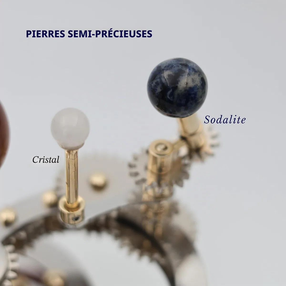 Modèle de système solaire | Orrery d'astronomie éducative et décorative | Planétarium mécanique en laiton de qualité supérieure (Terre et lune de 20,3 cm)