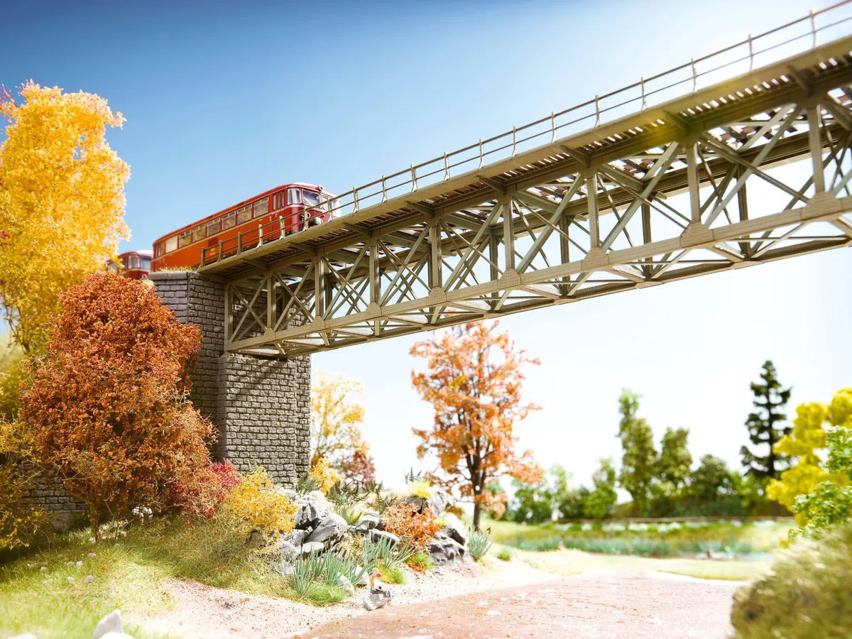 Noch - 62810 - Modélisme Ferroviaire - Pont D'Acier - Kit Découpé Au Laser - 10,2 Cm