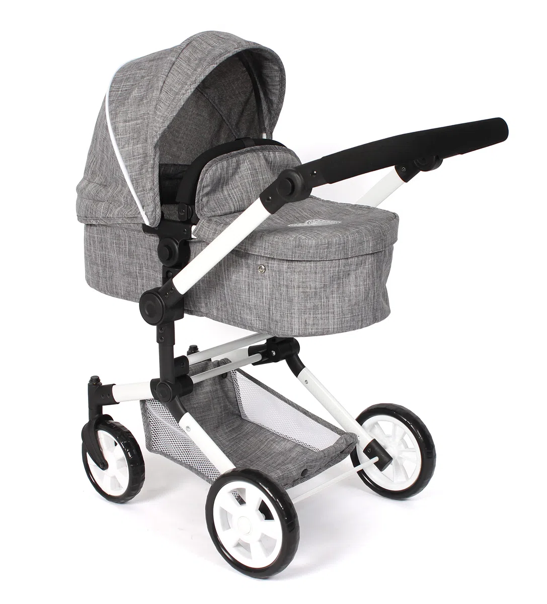 Bayer Chic 2000 Poussette poupée 3 en 1 Linus Pliable réglable | Set 3 en 1 avec nacelle transformable et siège auto, poignée réglable de 47 à 78 cm.