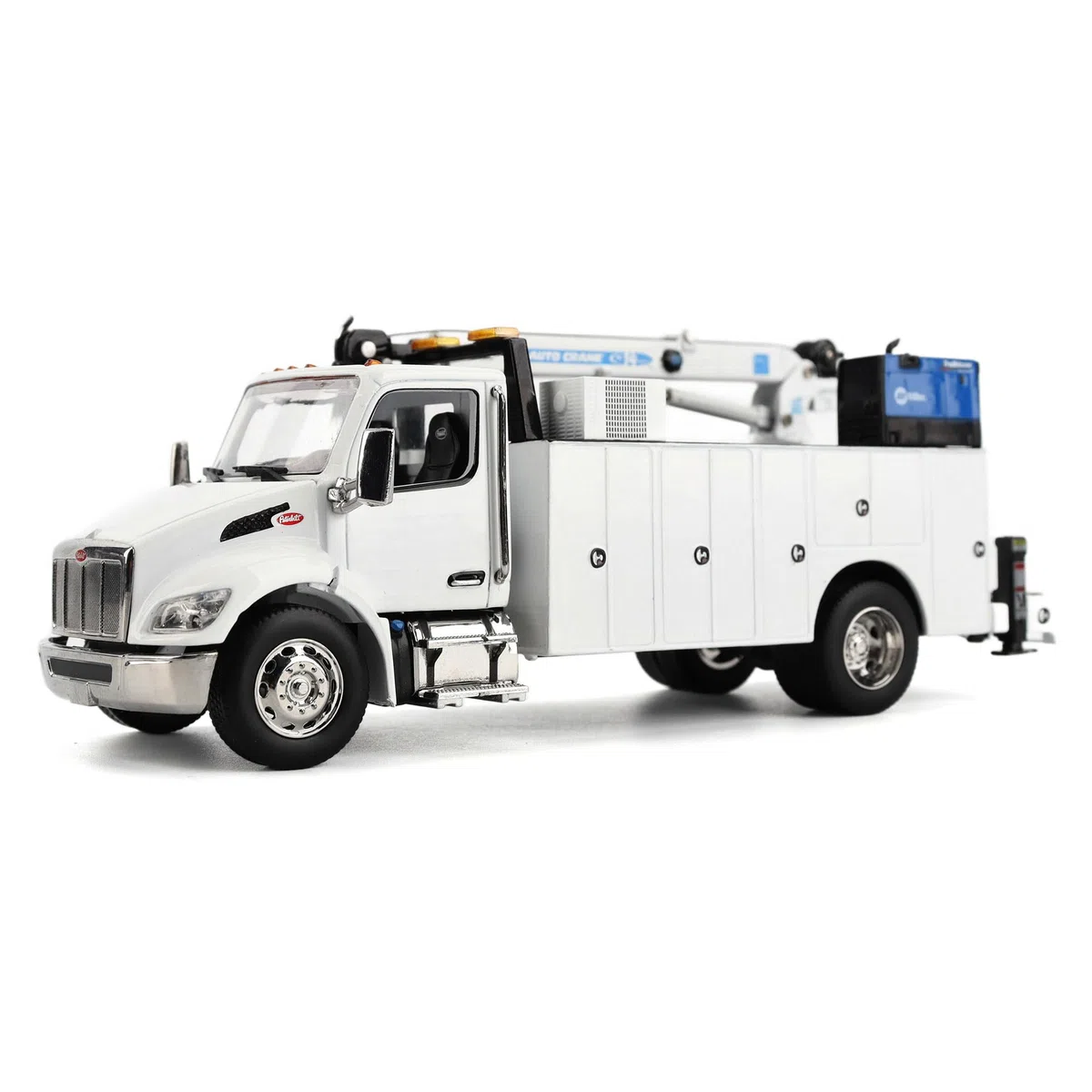 Peterbilt Modèle 536 Auto-Crane Titan85-Body HC14 Camion de travail avec Miller EnPak (blanc) – Série Transport | Modèle de collection moulé sous pression à l'échelle 1:50 71214