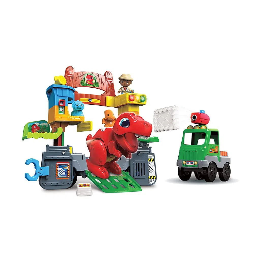 VTech – Tut Tut Copains - Super Camion-Parc SOS Dinos, Jouet Dinosaure 2 en 1 – 1/5 Ans - Version FR 542105 Multicolore