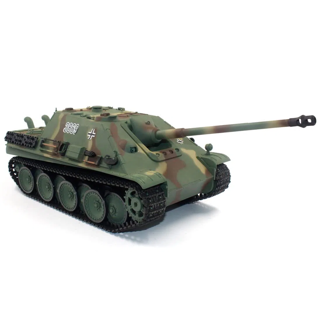 YUTT Réservoirs RC pour adultes, 1/16 2,4 G RC allemand Jagdpanther Tank Destroyer Véhicule Modèle Jouets Cadeaux avec sons lumineux (Version de base/vert camouflage)