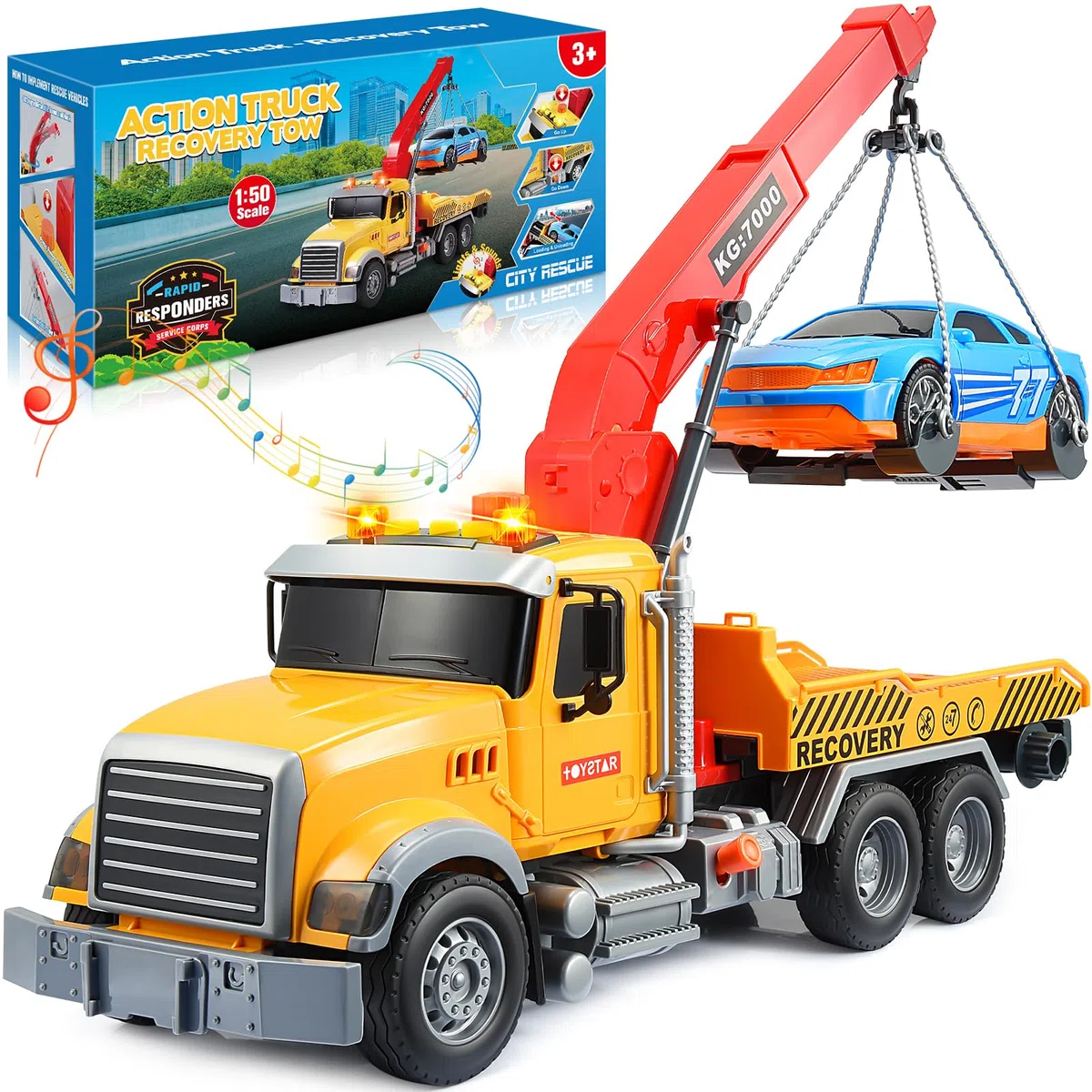 EUCOCO Jouet Enfant 3 4 5 6 7 8 Ans, Camion Depanneuse Jouet Garcon 3-8 Ans Cadeau Enfant 3-8 Ans Garcon Camion Transporteur Voiture Enfants Véhicules pour Enfants