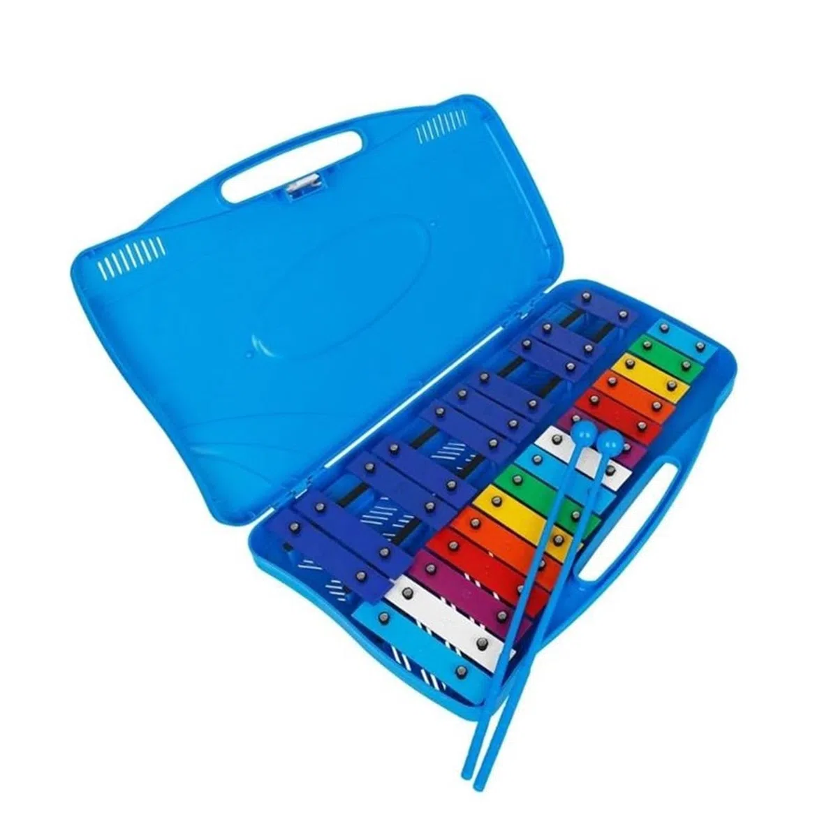 Xylophone Facile À Jouer Xylophone Glockenspiel 25 Notes Cloches De Résonateur Avec Boîte Musicale(Blue)