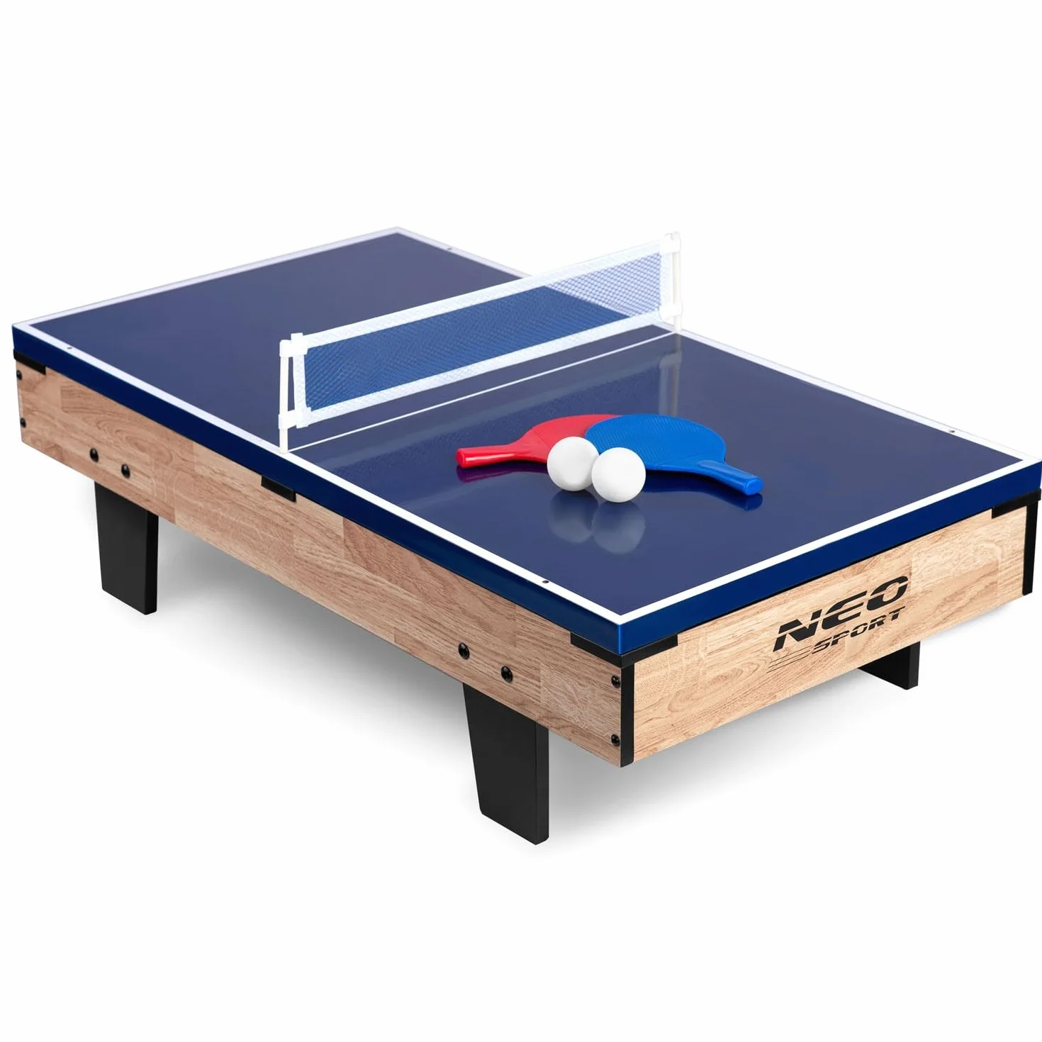 Neo-Sport Table de Jeu 4 en 1, Jeux de Baby-Foot, Hockey sur air, Billard, ping-Pong, 43 x 82 x 32 cm