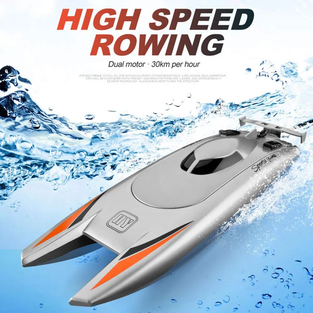 Bateaux RC pour Enfants Adultes 30KM / H Bateau de Course à Grande Vitesse 2 canaux 2.4G Bateaux télécommandés Radio pour Bateau de Course en Piscine