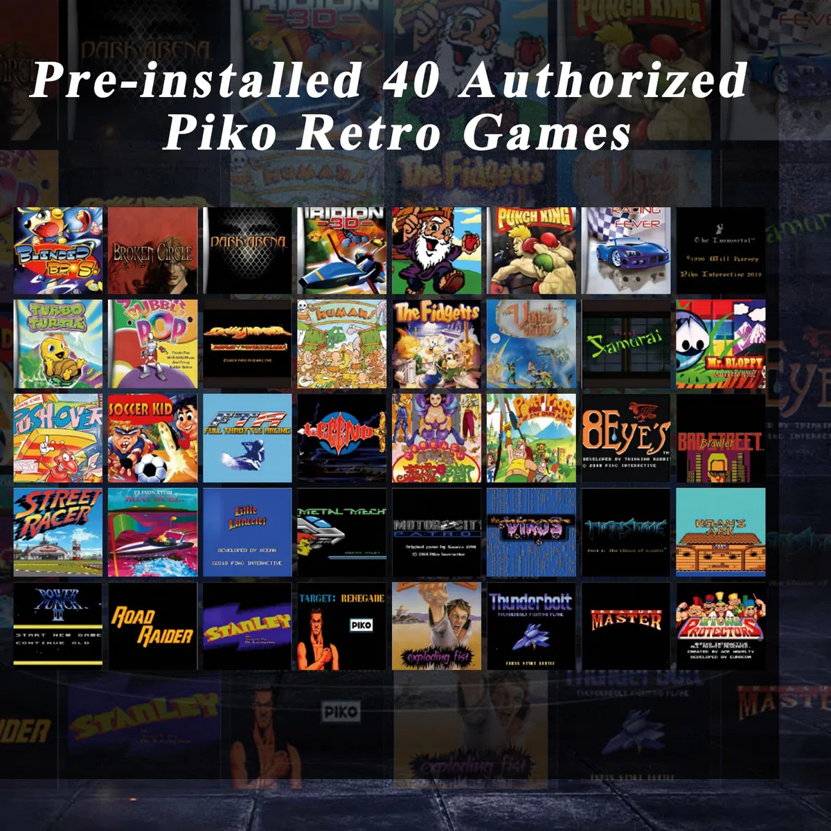 Console de Jeu Vidéo Portable Rétro, 40 Jeux Rétro sous Licence Authentique Pico Préinstallés, Compatible avec Cartouche PIKO/GBA – Blanc