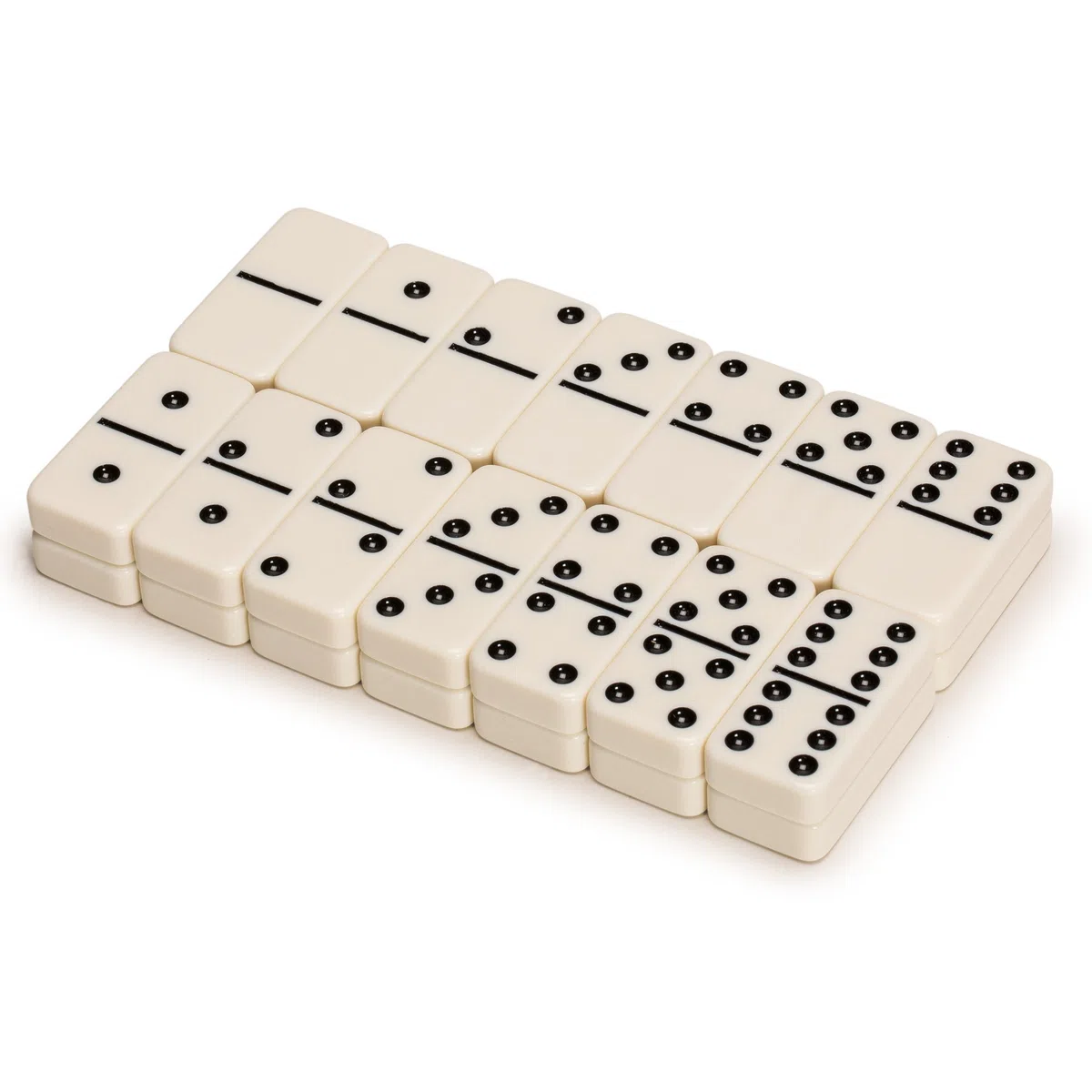 Yellow Mountain Imports 28 Tiles Double 6 Dominoes (Pips/Dots) Game Set - Jumbo Tournament Size Dominos with Dark Oak Wood Case
