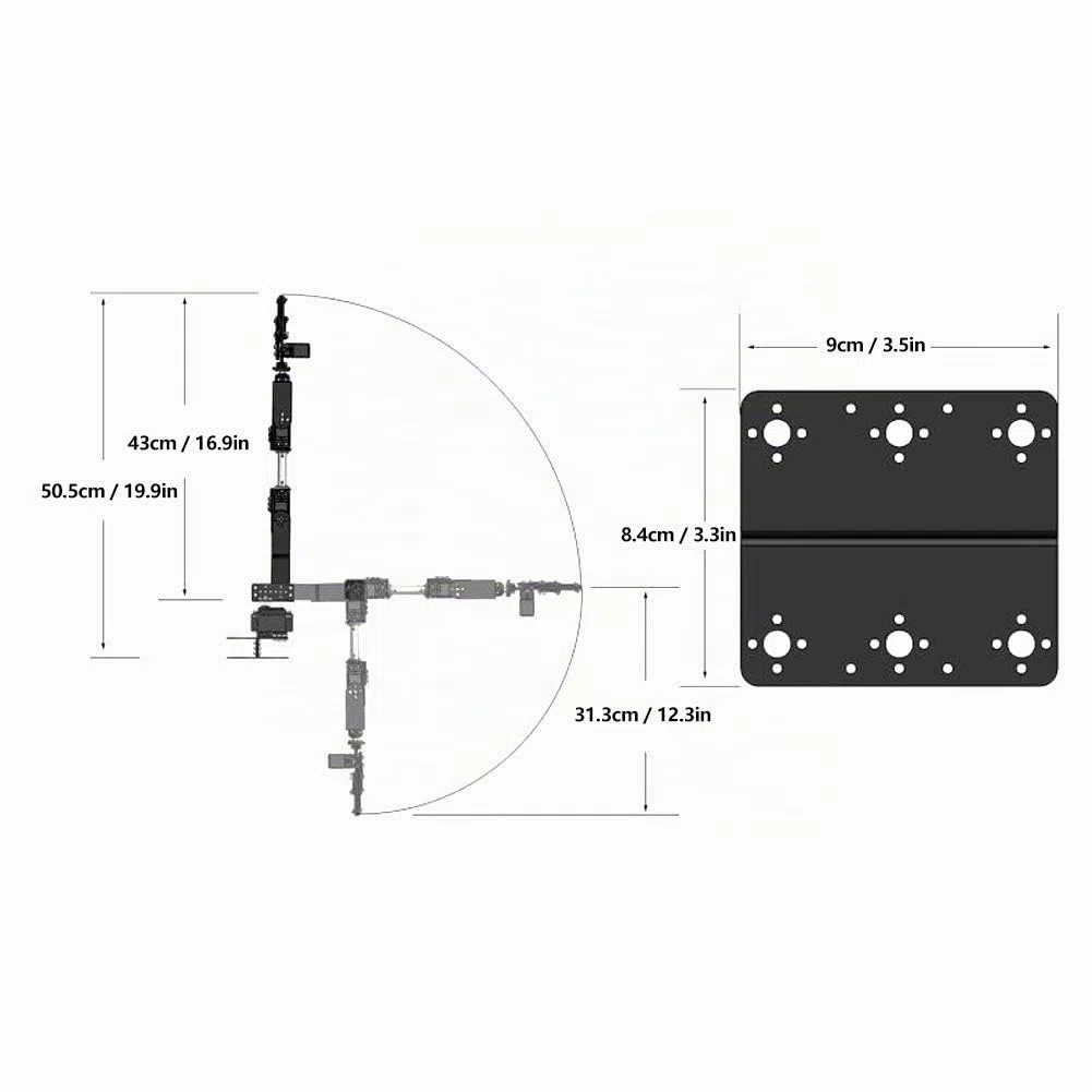 Kit de Bras Mécanique de Robot 6DOF, Pince de Programmation Robotique avec 6 Servomoteurs, Pièces de Robot Industriel de Manipulateur DOF à Angle de 180 Degrés pour l'enseignement Universitaire