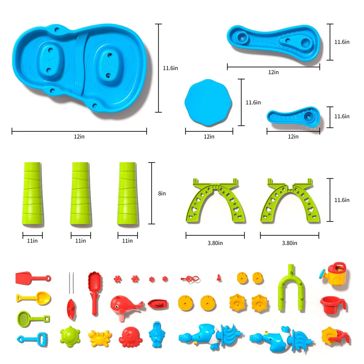 Doloowee Table à sable et à eau, table de jeu pour tout-petits avec de nombreux accessoires, jouets de jardin d'extérieur pour garçons et filles de 3, 4, 5, 6 ans