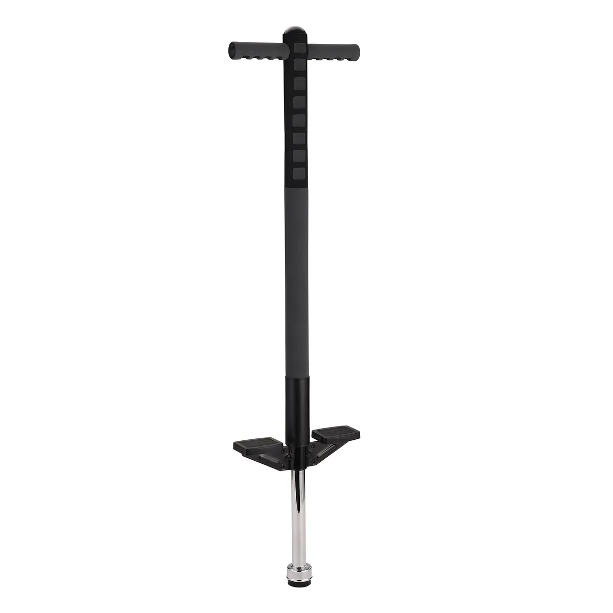 Relaxdays Pogo Stick pour Enfants, bâton Sauteur jusqu'à 35 kg, rembourré, antidérapant, INOX, Noir