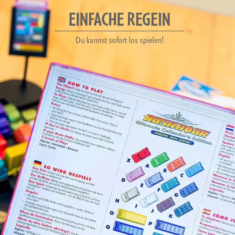 ThinkFun- Rush Hour Ultimate Edition Collector - Version surdimensionnée - Jeu de logique de l'embouteillage - Casse-tête - A partir de 8 Ans - Ravensburger 76423 - Multilingue (Français Inclus)