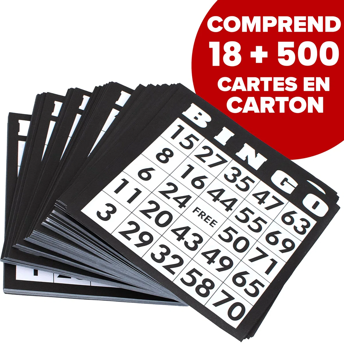 Kyto Grand Jeu de Bingo doré en métal avec 150 jetons, 75 balles de Bingo et Plateau de Jeu en Bois, 18 Cartes de Bingo Stables + 500 Cartes de Bingo en Papier pour Adultes et Enfants