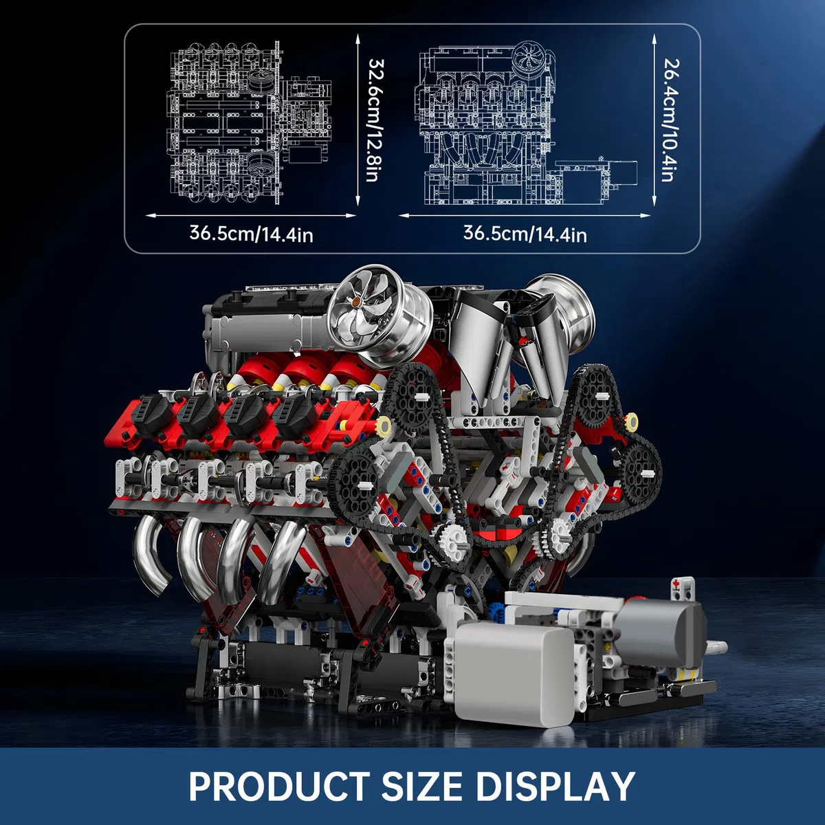 Mould King 10130 Technique V8 Kit de Construction F488 Voiture Moteur Modèle Blocs de Simulation avec Moteur Fonctionnel pour Adultes (2718 Pièces)