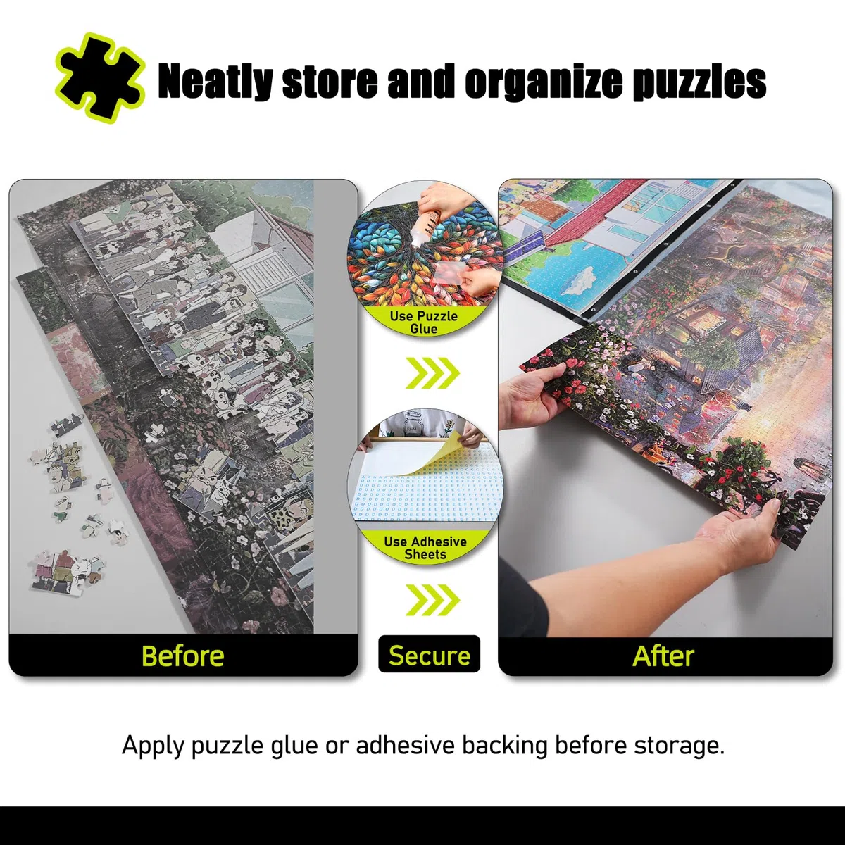 ALL4JIG Classeur de puzzle 26 x 30,3 pouces, dossier de rangement peu encombrant pour collection de puzzles de 500 à 1000 pièces, capacité pour 20 puzzles, poches de