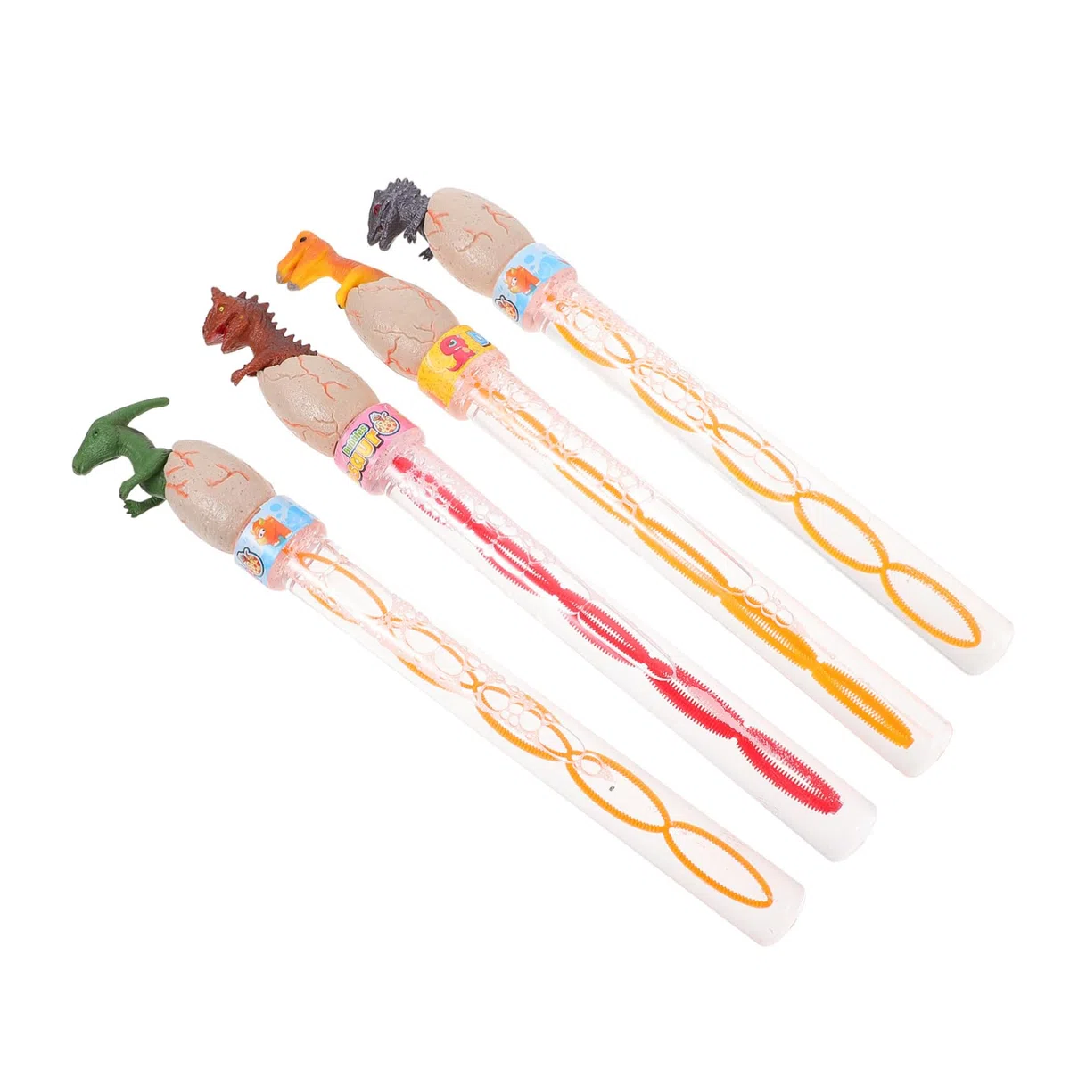 Bâtonnets à Bulles Dinosaure 34cm, Lot de 4 en Plastique