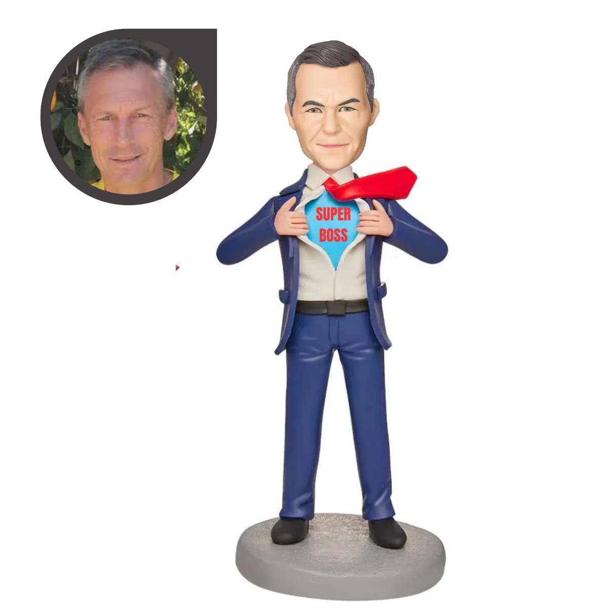 Figurines Bobbleheads Boss Man Personnalisées - Faites à la Main, Tête Pompon à Partir de l'Image, Haute Similarité - Cadeau Amusant et Unique